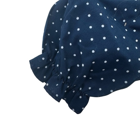 Vintage Hugs & Kisses Navy Blue Polka Dot Lace Rose Flowy Girls Formal Dress 3T - Picture 4 of 12